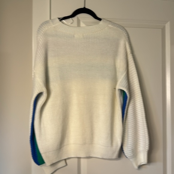 Ivy Rose Rainbow Striped White Sweater - Picture 10 of 10